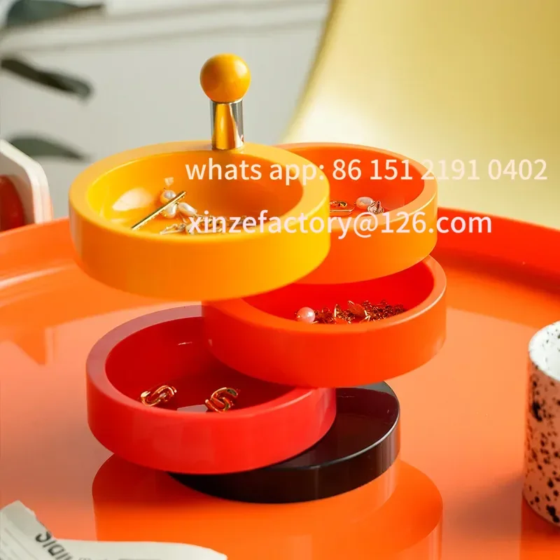

Customizable Multi-layer Rotatable Jewelry Box, Jewelry Necklace, Ring, Earrings, Mini Desktop Storage Box/Rack, Deskto
