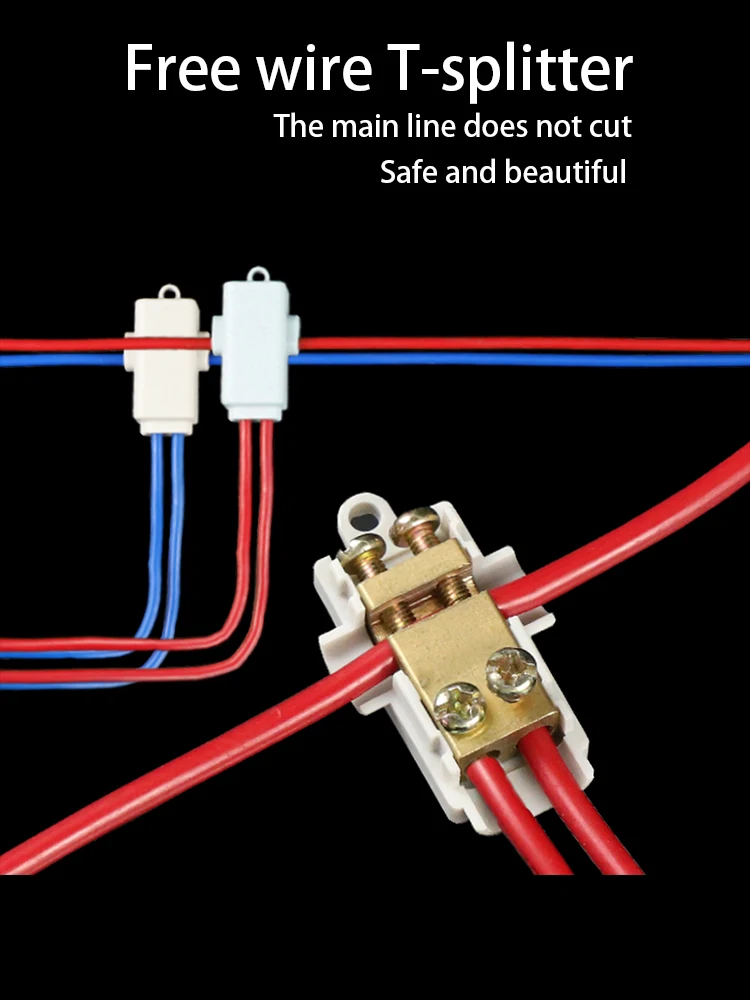 2Pcs T Lijn Apparaat Terminal Tak Aansluiting Draad Tee Gezamenlijke Bout Gratis Power Draad Connector