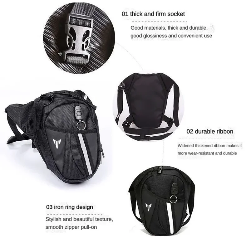Motorcycle Leg Bag for KYMCO Agility 50/125/150/200 RS/City/S Carbon Hard Shell Waterproof Thigh Pack, Drop Leg Pouch for Riding view 4