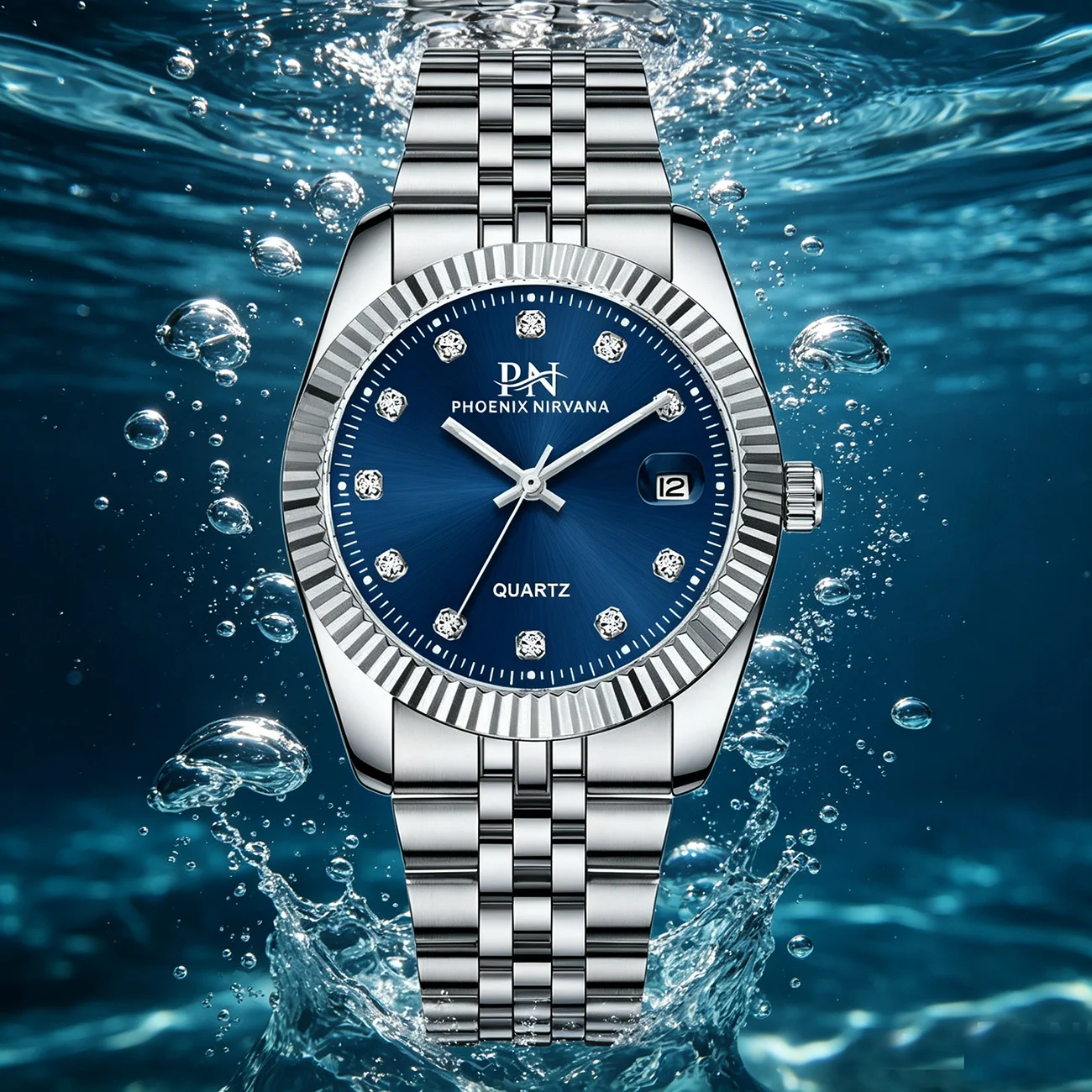 Business Casual Quartz Watch Unisex Stainless Steel Band Waterproof Date Display Classic Wristwatch For Office Daily