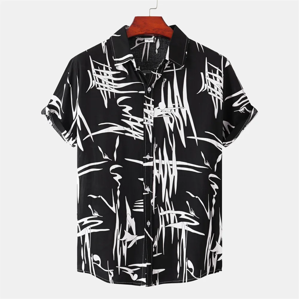 Simple Flower Men\'s Shirt 3d Printed Tops Fashion Loose Oversized Wear daily Casual Short Sleeved Shirt Comfort Men\'s Clothing