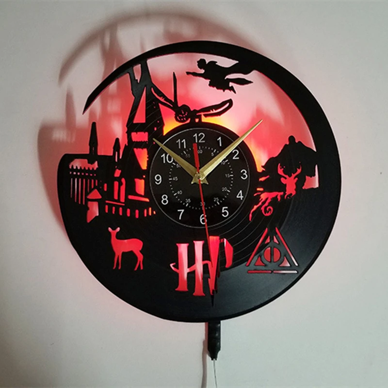 Hogwarts-Express Vinyl Record Wall Clock LED Light 12 \