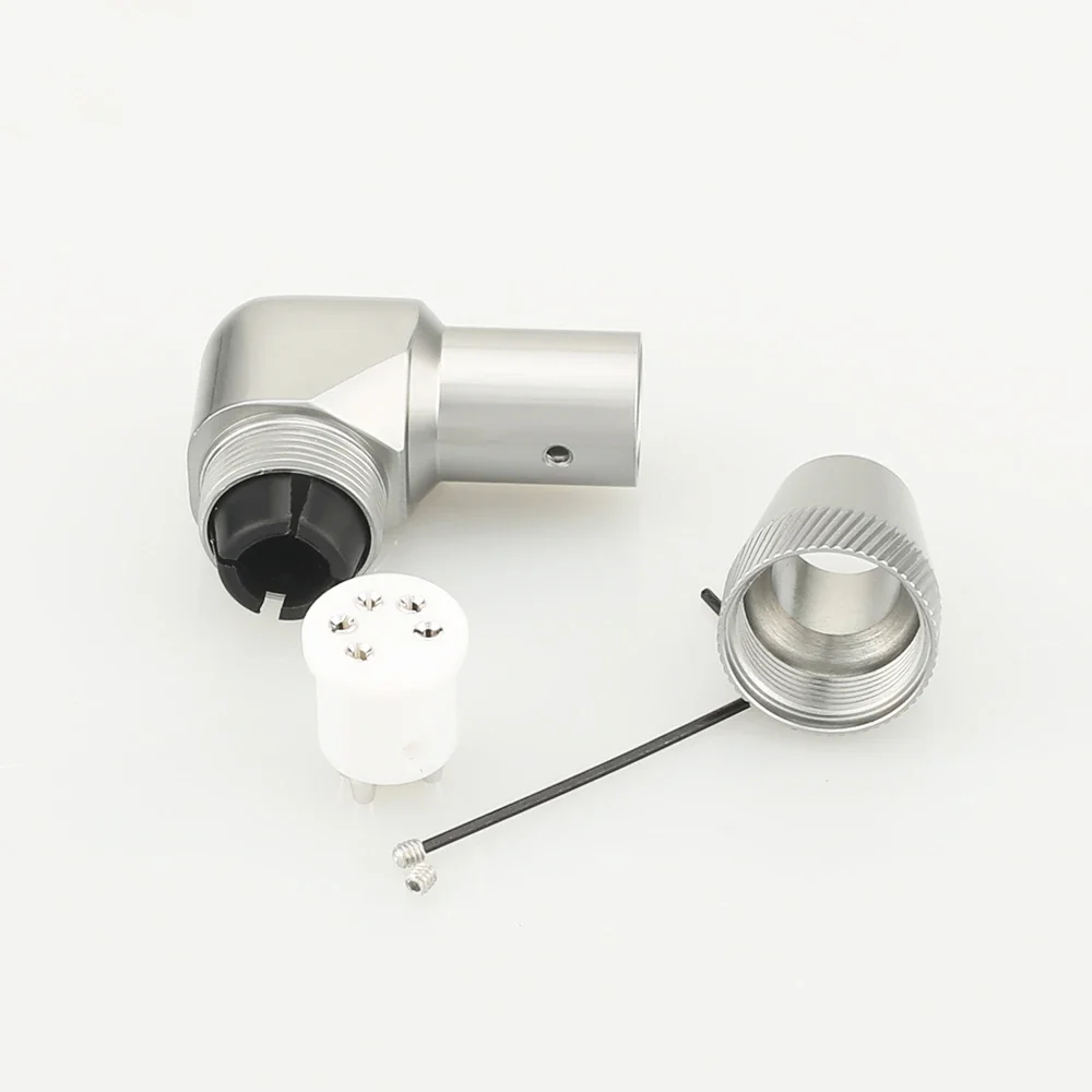 Audio Hifi, tocadiscos de 5 pines, enchufe DIN hembra, conector de brazo de tono en ángulo recto chapado en rodio, conector de vinilo