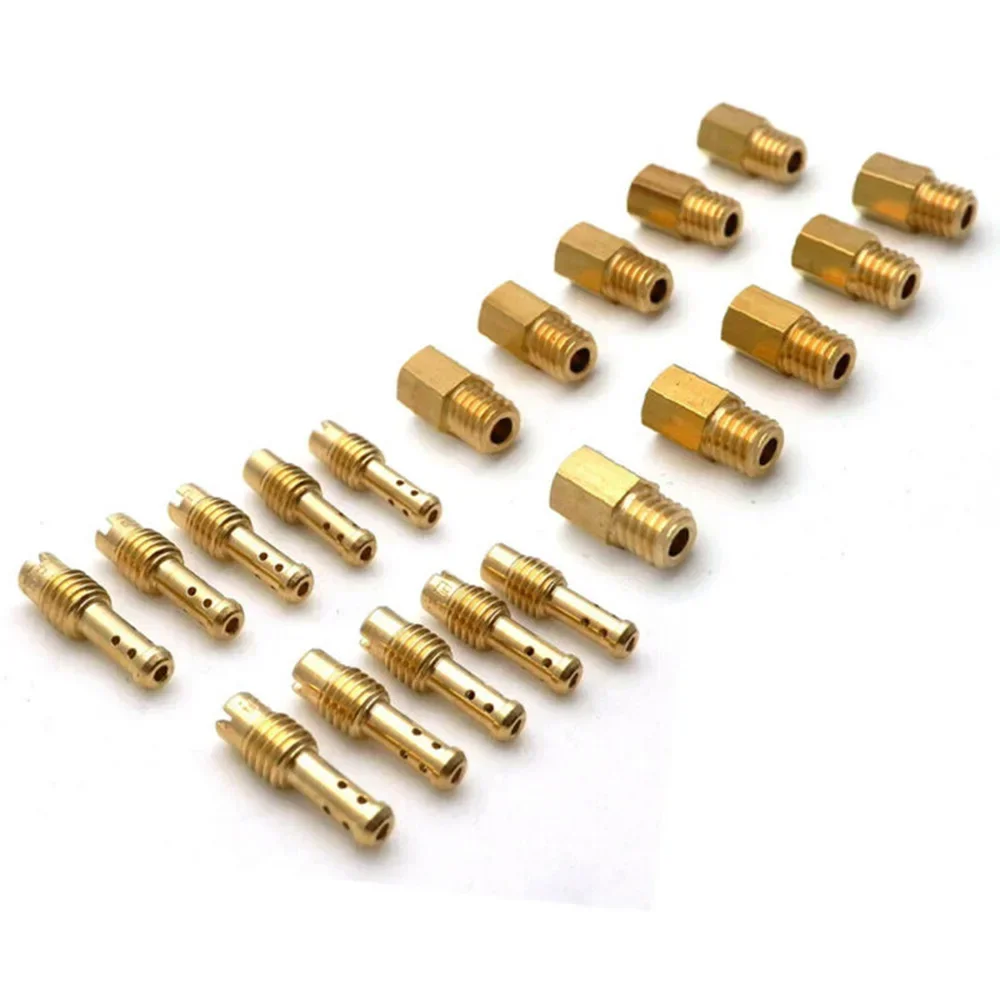 10x Hex Type Main Jets + 10x TMS Pilot Jets For Mikuni VM / TM / TMX Carburetor Hexadecimal Style Main Nozzle Useful