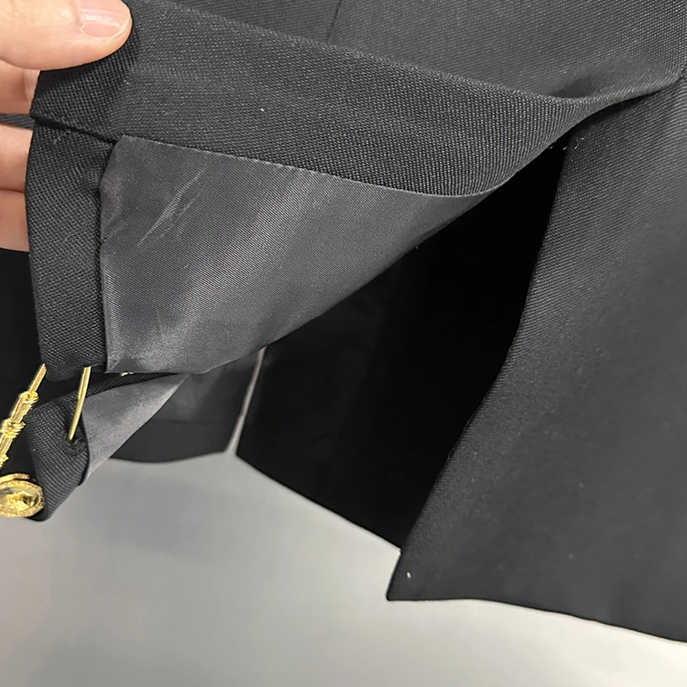 CHICEVER الراقية شيك تقسم مشبك معدني الحلل للنساء محززة طوق كم طويل المرقعة شبكة سبليت معاطف الإناث نمط #6