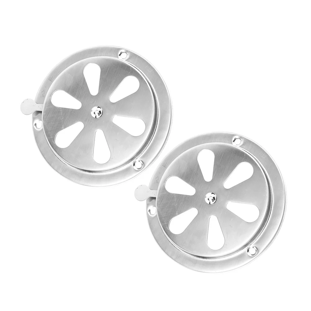 

2Pcs Stainless Steel Adjustable Air Vent Dampers for Rvs Boats Ventilation Exhaust Roof Vent Cap Replacement Stainless Steel