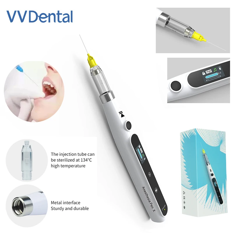 VVDental Oral Anesthesia Injector Electric Portable Painless Wireless Local Anesthesia Suction Back with 8pcs Iniection Tube