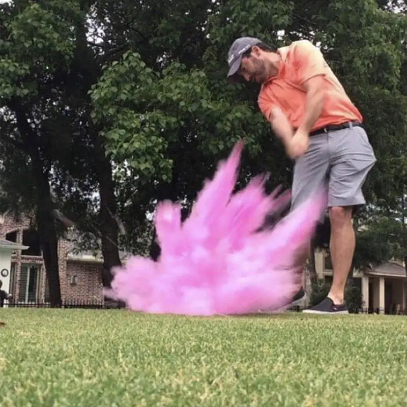 Gender Reveal Exploding Golf Ball Golf Theme Blue Pink Powder Balls Innovative Baby Gender Reveals Smoke Powder Ball Bombs