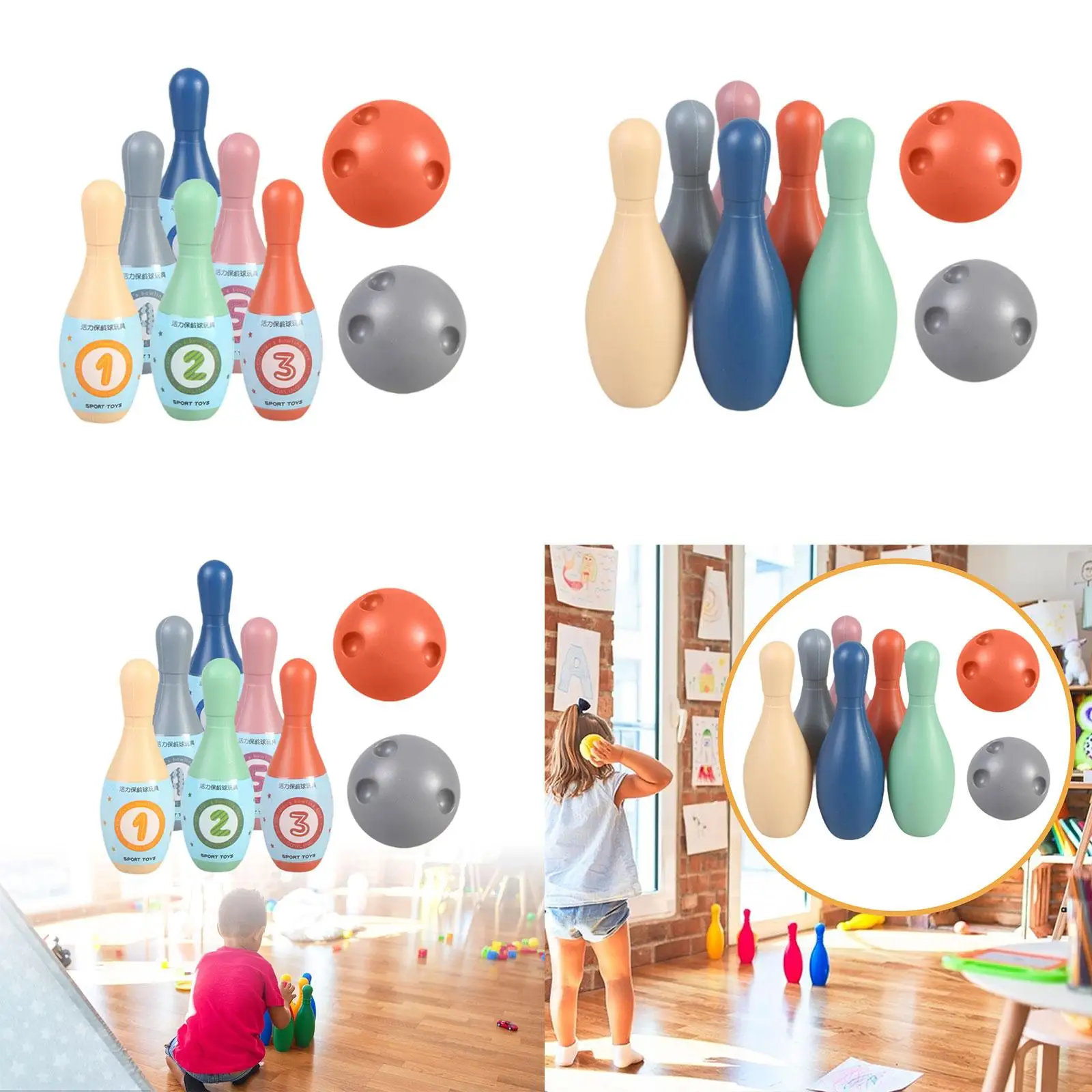 Lawn Bowling Set Children’s Plastic Bowling Pins Ball Mini Bowling Game Toy for Outdoor Activity
