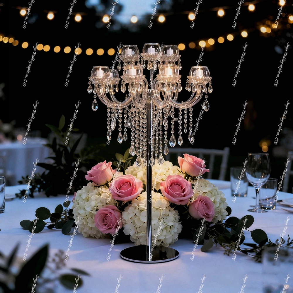 2-6pcs f30 100cm Clear glass Table Centerpieces Wedding Decorations Flower Stand Clear Centerpiece Stand for Wedding Table Deco