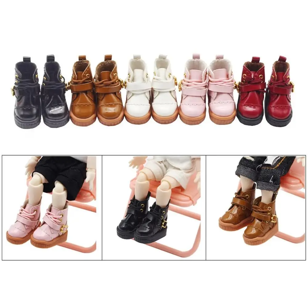 Schöne High-Top OB11 Puppenschuhe Mini Casual 1/12 Bjd Puppe Lederschuhe PU Leder GSC 1/12 Bjd Puppenstiefel Mittlere Blyth Puppe