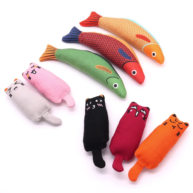 Catnip peixe gato brinquedo de pelúcia simulação peixe mastigar brinquedo para gatos auto-play alívio tédio