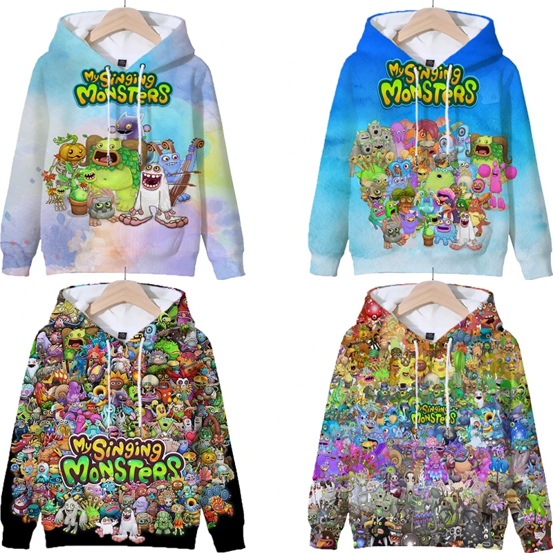 Cartoon My Singing Monsters Hoodies Pullover Boys Girls Autumn Long Sleeve Hooded Sweatshirts Fashion Casual Tops Kids Clothes #1