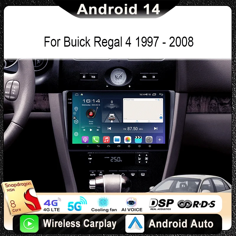 

For Buick Regal 4 1997 - 2008 Car Radio Multimedia Video Player Navigation Stereo GPS Android 14 wireless Carplay Android Auto