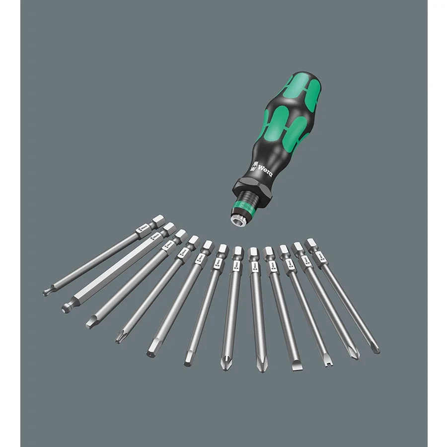 WERA 33 PCS Screwdriver Set Kraftform Kompakt 62 Multi Size with 89mm Long Bits with Tool Bag 05059297001