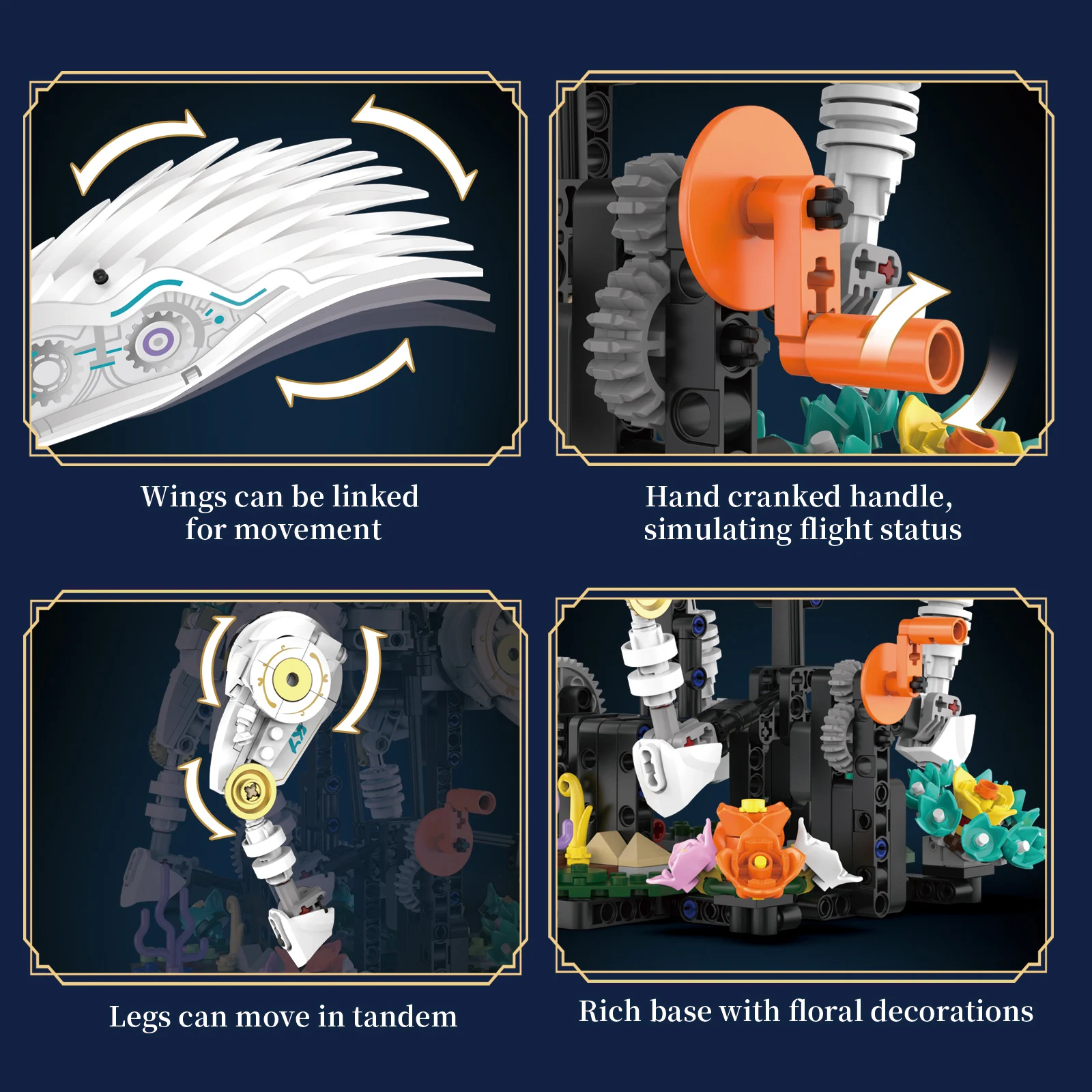 

96237 817pcs Mechanical Unicorn Model Kit Creative Fantasy Creature Small Building Blocks