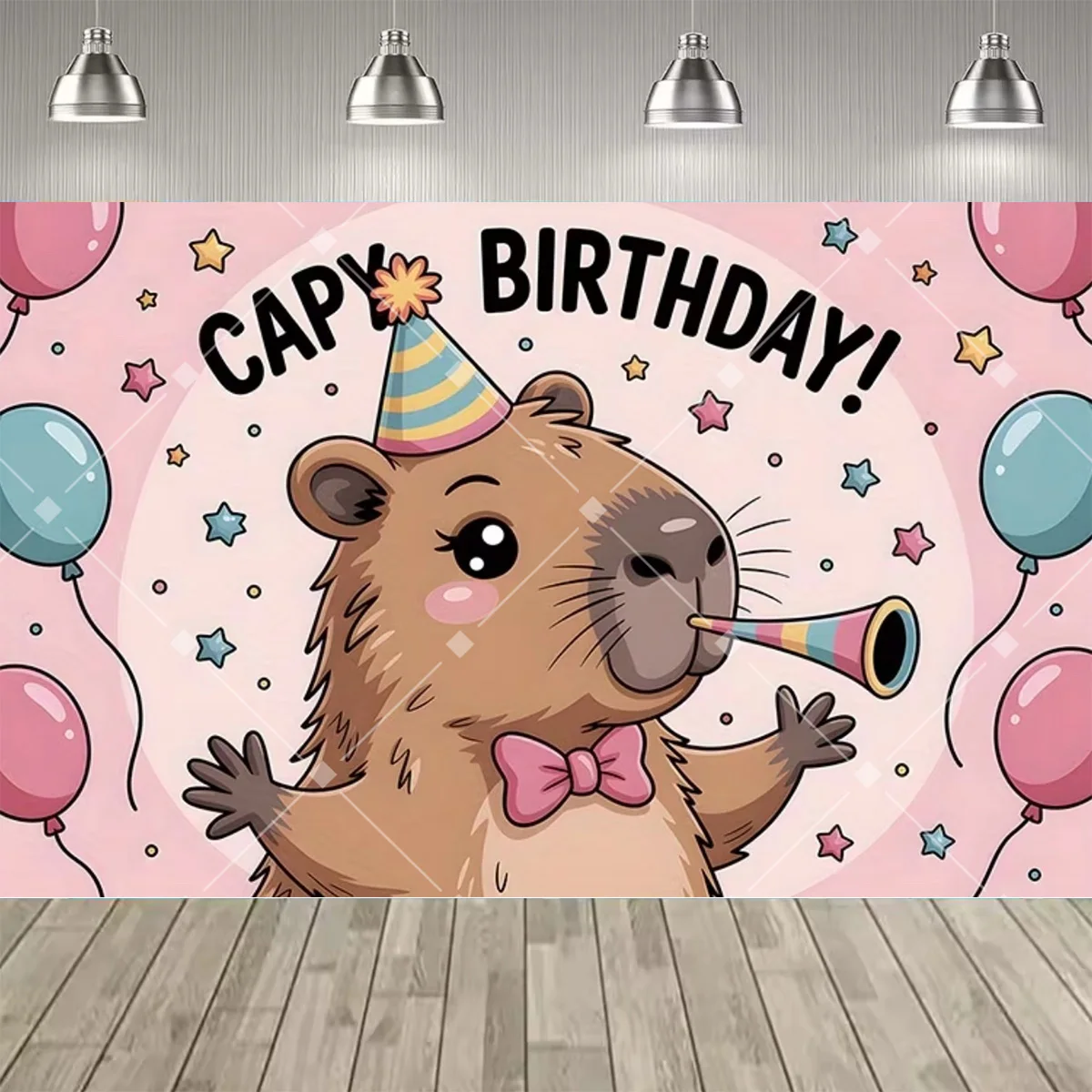 Cartoon-Capy-Geburtstagsparty-Dekorationen Hintergrund Niedliches Capybara-Thema Geburtstagsparty Baby-Taufe Party-Zubehör Fotorequisiten – Detail 6