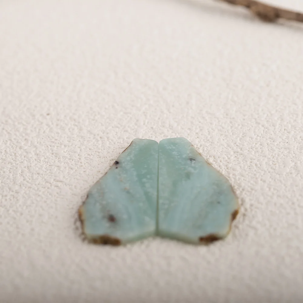 Natural Stone Amazonite Earrings Beads,Fashion Jewelry Nugget Earrings For Women 46x20x2mm 7g