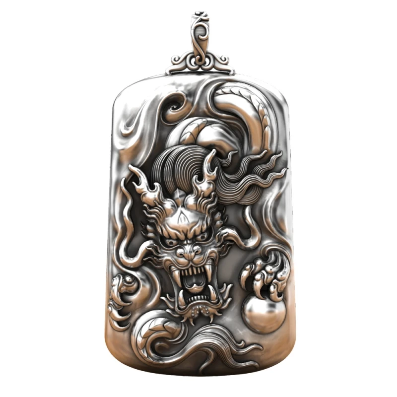 BOCAI S999 Sterling Silver Pendants for Women Men New Fashion Relief Domineering Flying Dragon Punk Jewelry Wholesale