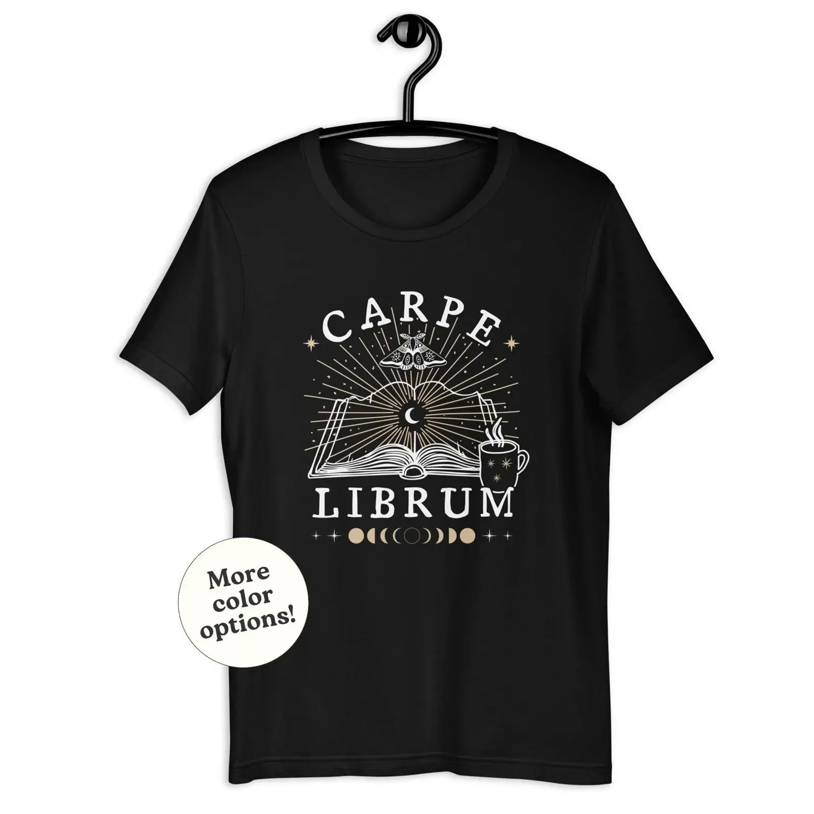 Carpe Librum Dark Academia T Shirt Witchy Goth Book Lover Latin Quote Seize The Magical Bookworm Classical Education vintage