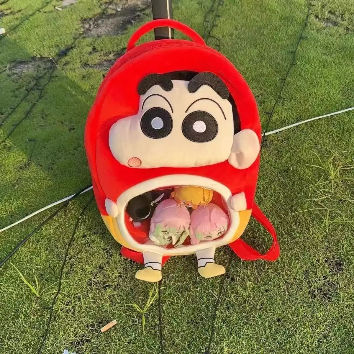 2025 pacote de dor novo bonito dos desenhos animados ombro crayon shin chan mochila boneca bonito dos desenhos animados estudante mochila de pelúcia presentes da menina brinquedos