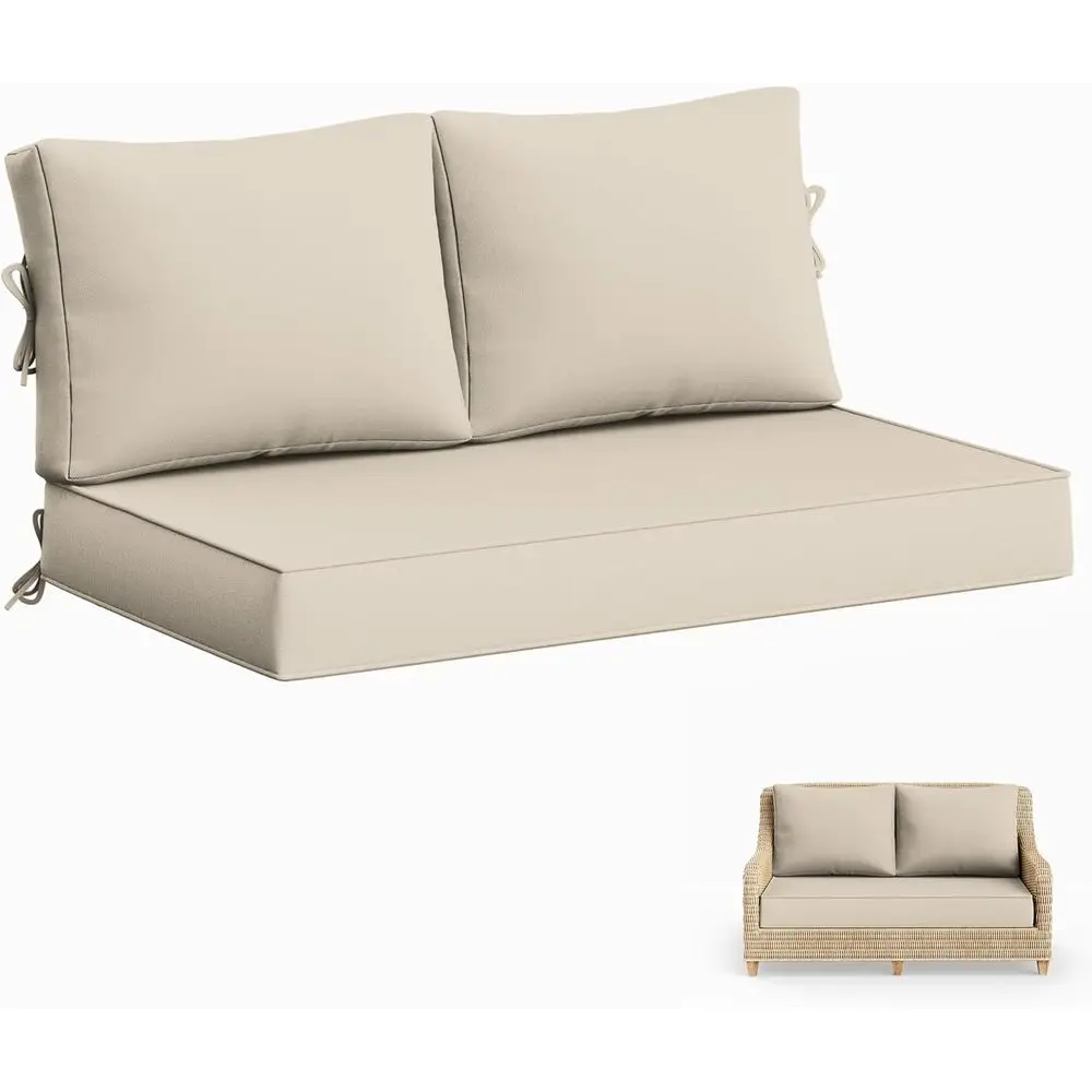 

Набор водонепроницаемых подушек для уличной мебели (46x26x5 дюймов), устойчивых к атмосферным воздействиям и выцветанию, съемные глубокие подушки для сидений