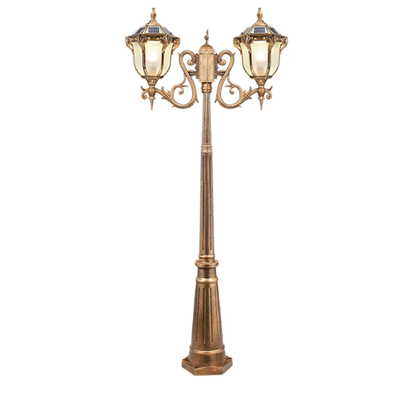 Solar garden light outdoor waterproof retro garden villa community high pole light 5