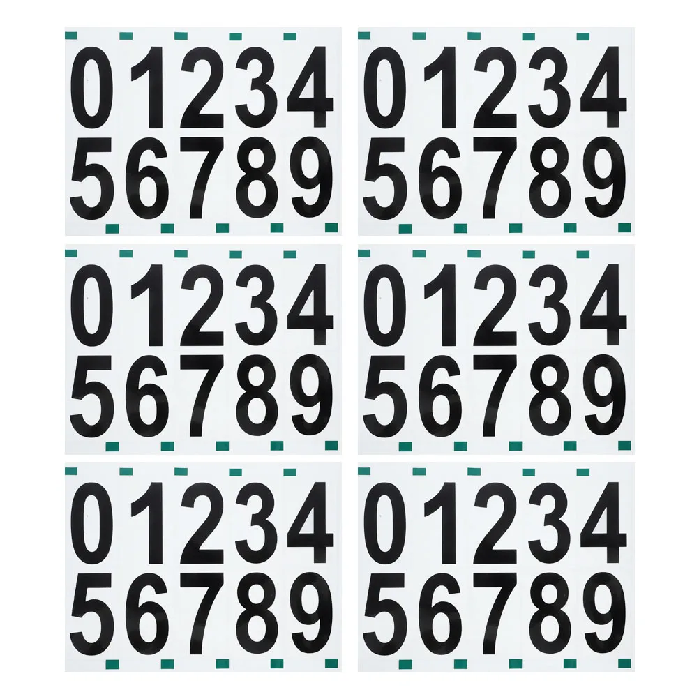 

6 Sheets Number Stickers Self Adhesive House Numbers Mailbox Door Address Decals Clear Outdoor Use House Number Stickers
