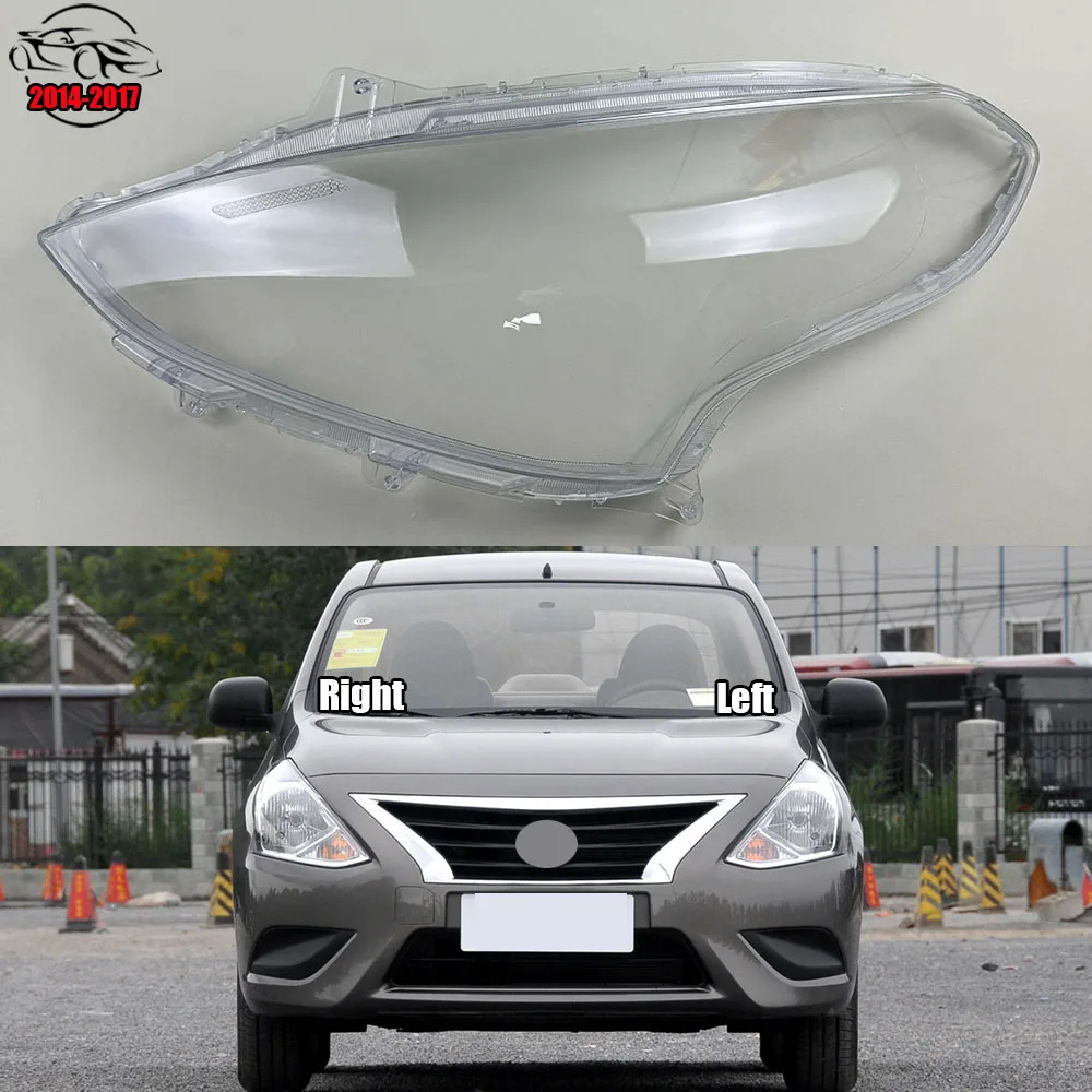 

For Nissan Sunny 2014 2015 2016 2017 Front Headlight Cover Transparent Headlamp Lamp Shell Replace Original Lampshade Plexiglass