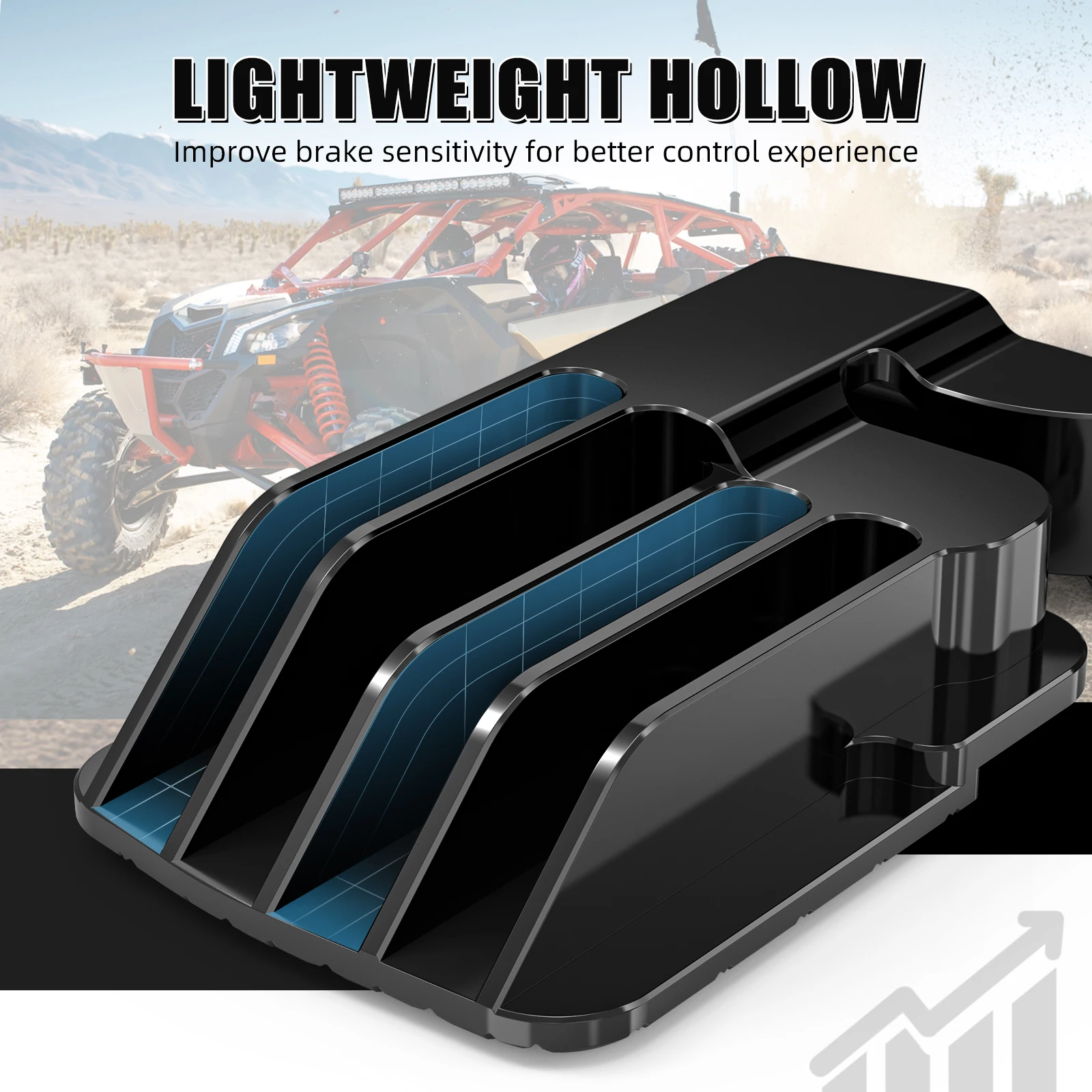 NICECNC Bremspedalverlängerung für Can Am Maverick X3 Max R RR 4x4 Turbo DPS 2017-2023, größere Aluminium-UTV-Zubehörteile 705601453 – Detail 6