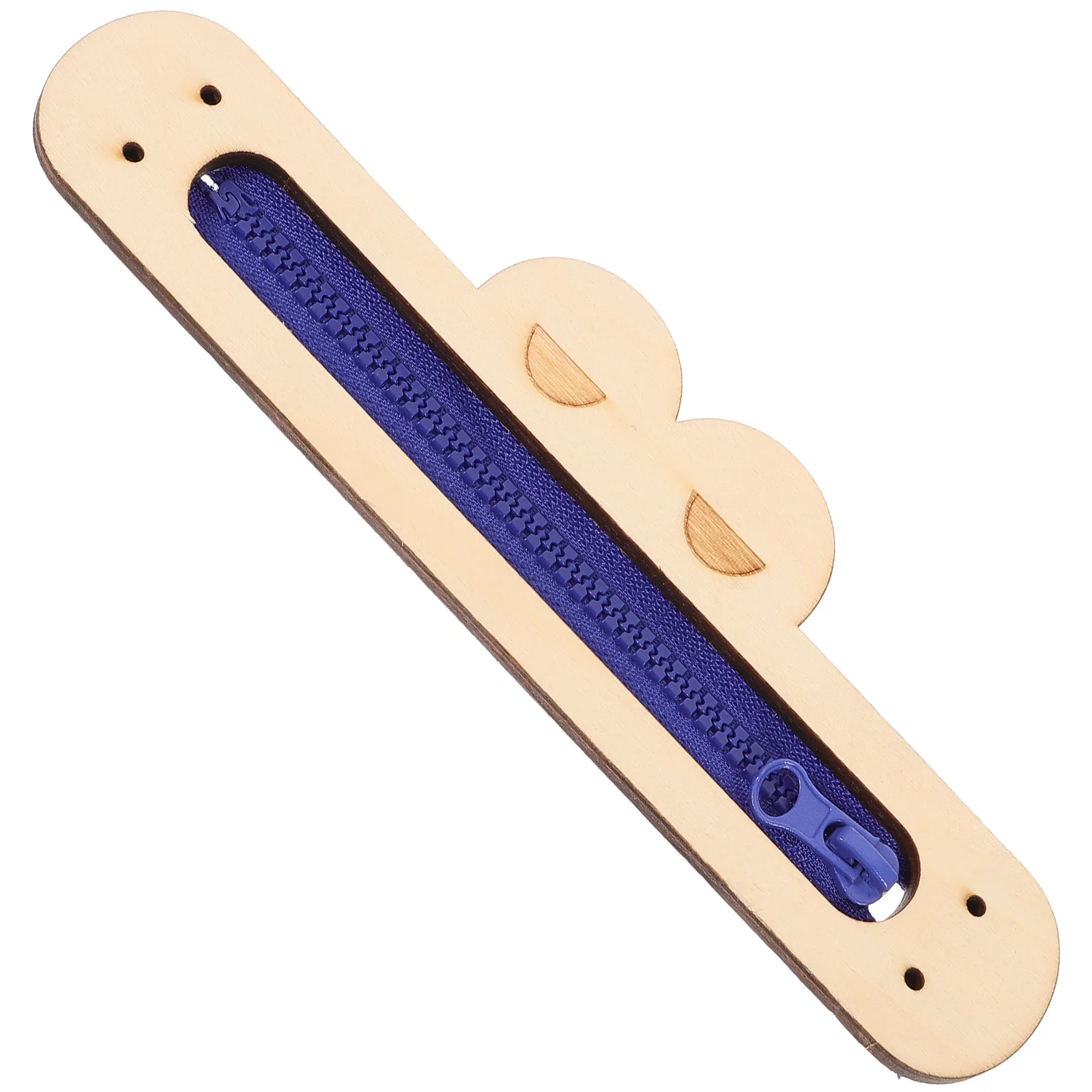 

Wood Chip Frog Busy Board Toy Blue Zipper Kids Educational Montessori Sensory Activity Board Wooden Decorative Play Set
