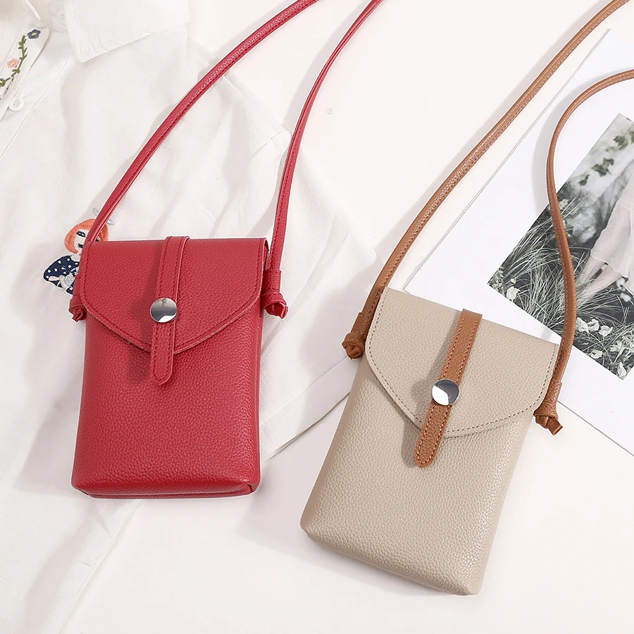 

Korean-style soft leather fashion-quality mini flip crossbody bag for women lightweight mobile phone purse Summer daily handbags