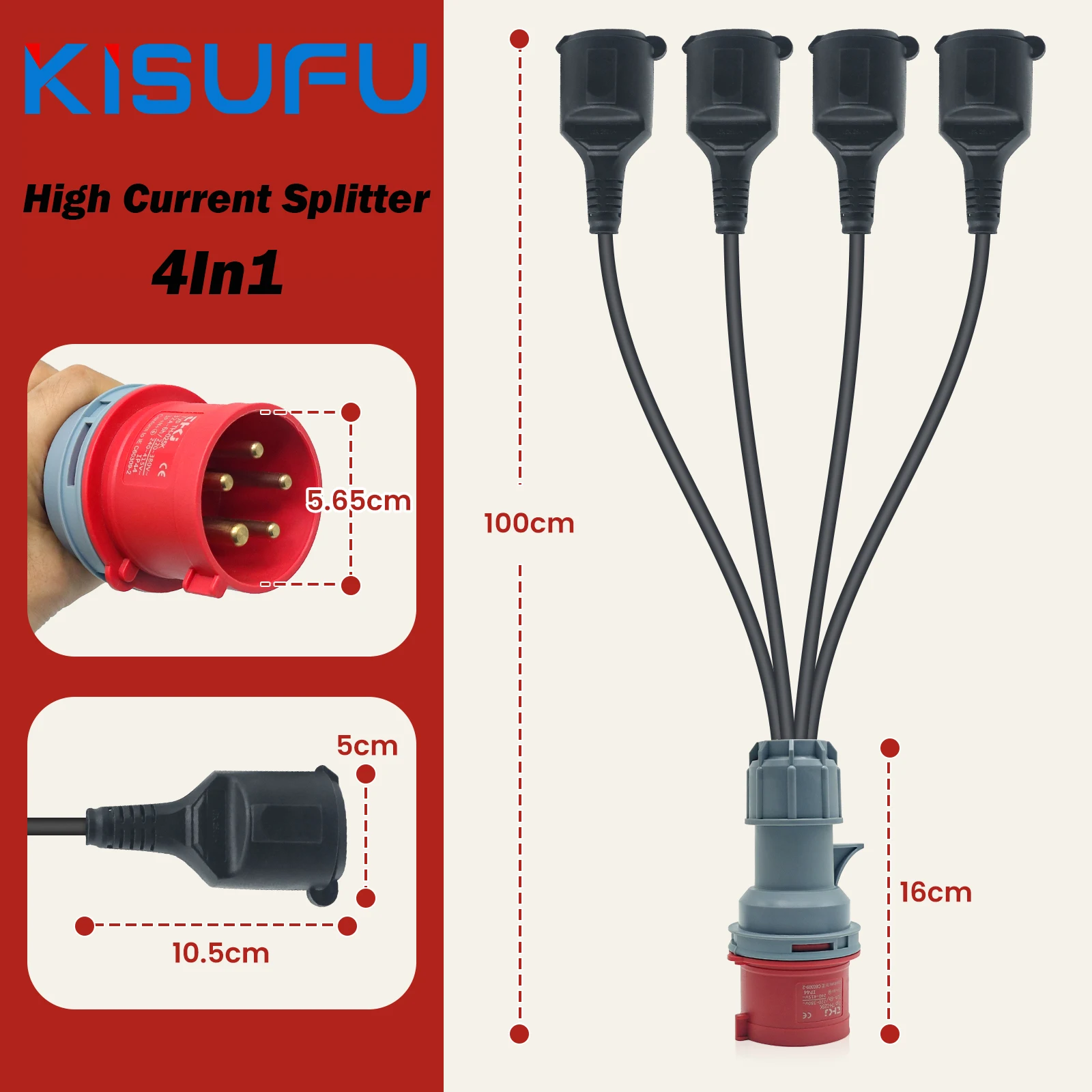 

230V Coupling Extension Cable for CEE Adapter High Current Splitter 400V 32A EU Plug CEE Adapter Cable Camping Outdoor Decor