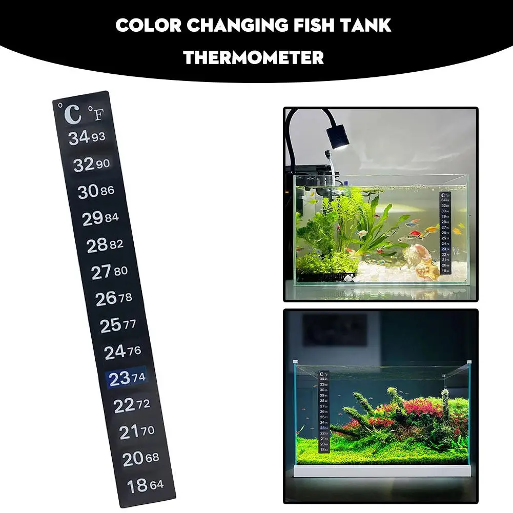 Fish Tank Thermometer Sticker Digital Aquarium Home Stick-on Thermometer 18-34℃(64-93F) For Aquarium, Room, Wine Bottle