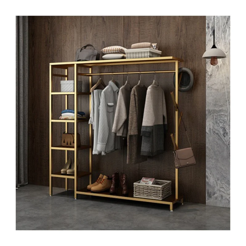 

Custom, Italian light luxury bedroom hanger floor home cloakroom wardrobe storage Clothing Display Rack