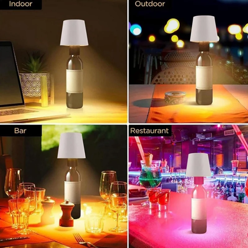 Lampe bouteille LED sans fil, lampes bouteille de vin rechargeables, français ou HI