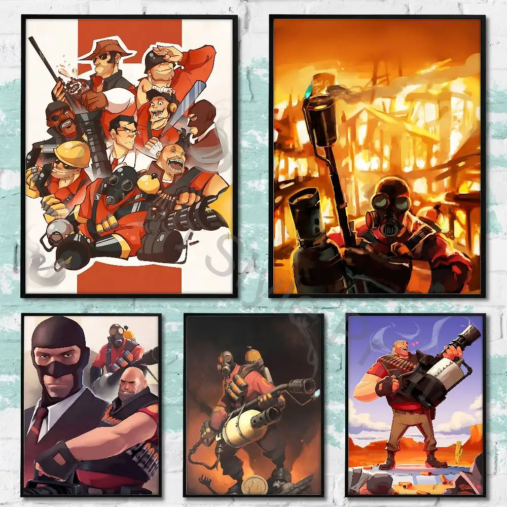 

Game T-Team F-Fortress 2 Anime Wall Art Canvas Painting Poster For Living Room Home Decor Decoration Picture