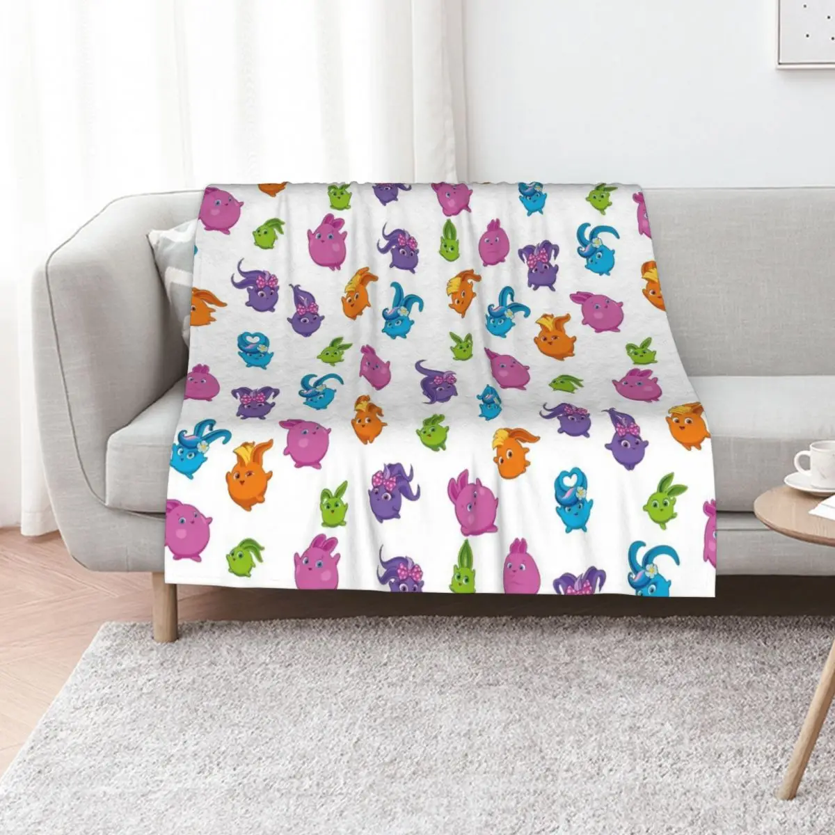 Sunny Bunnies Pattern NEW Throw Blanket Hairy Decoratives Loose Beautifuls Single Warm Blankets
