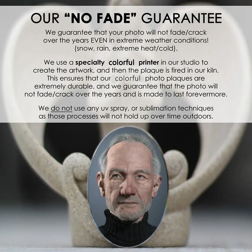 2D flach, nicht 3D, 1 Stück, individuelle Foto-Gedenkgrabsteinfliese, perfekt für Muttertag, Vatertag und Ostergeschenke, ovaler Grabstein