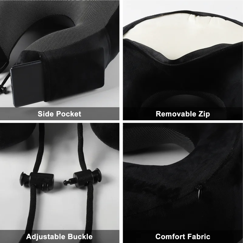 Memória Espuma Em Forma de U Pescoço Travesseiro, Pescoço Almofada, Almofada Do Neckrest Macio, Travesseiro De Viagem Portátil, Cuidados De Saúde Cervical, Massagem