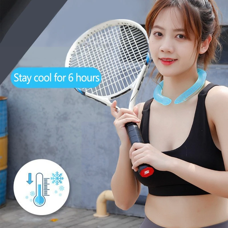 Neck Cooling Tube Wearable Cool Neck Wraps Hands Free Reusable Necks Cooler for Women Men Cold Gel Heatstroke