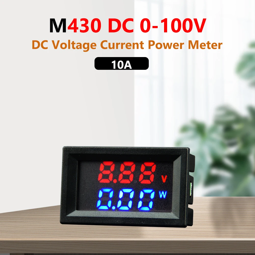 M430 DC 0-100V 10A 50A 100A Digital Voltmeter Ammeter Dual LED Display Voltage Detector Current Power Meter Panel Amp Volt Gauge