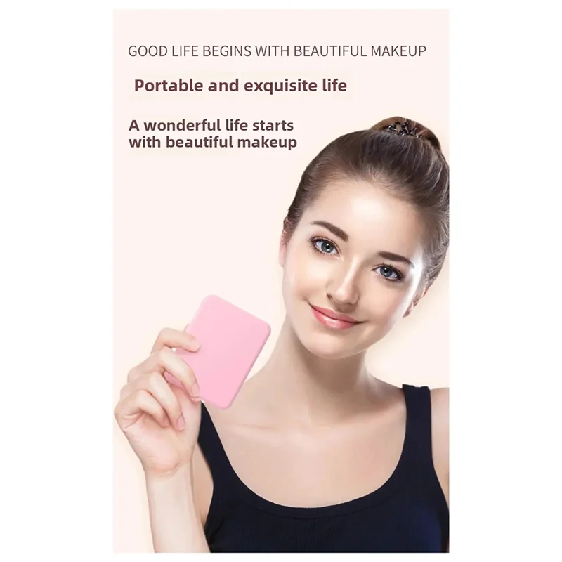 【Home-Accessories】Compact Mini Vanity Folding Cosmetic Mirror With Lights Hand Held Small Pocket Travel Makeup Mirror 2X Magnify