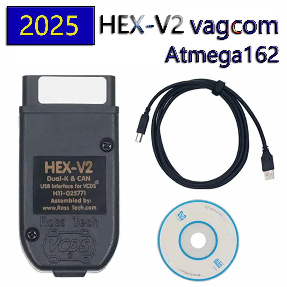 VAG COM HEX-V2 Scanner 2025 Model | V24.7 Version Multi-Language OBD2 Diagnostic Tool Cable for Au-di/Sko-da/Vol-kswagen Cars