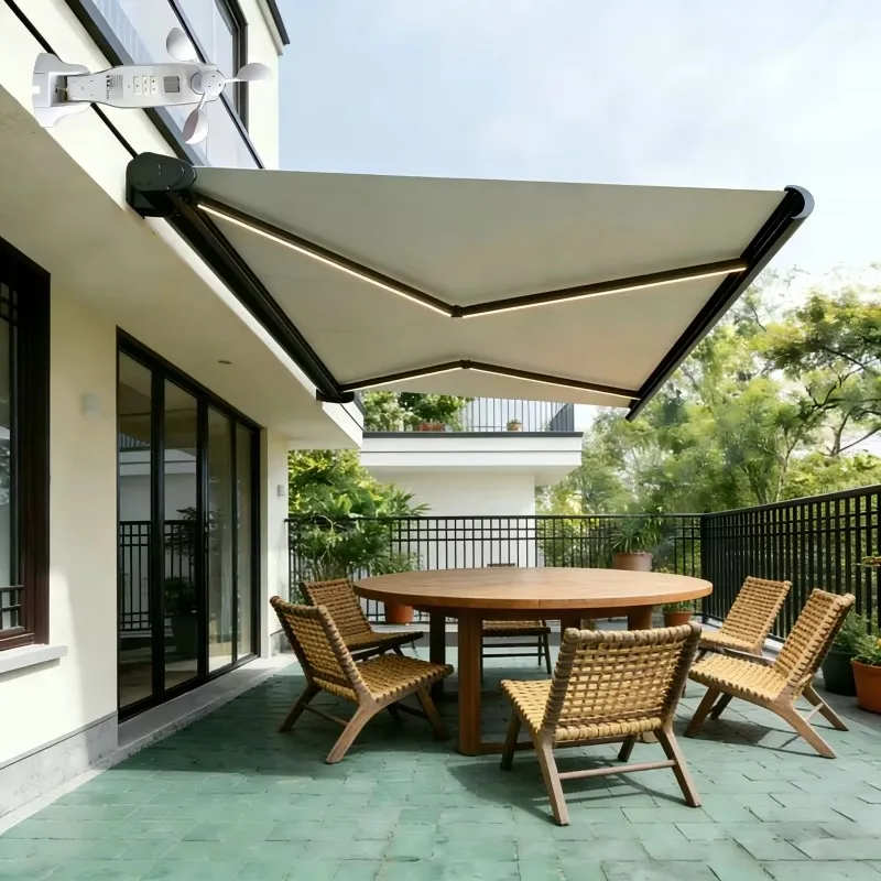 Retractable HDPE Sail Motorized Full Cassette Sunshade Rain Canopy for Balcony Outdoor Waterproof Customizable