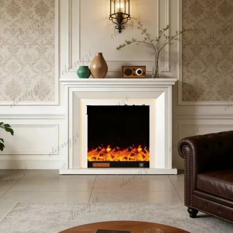 French Fireplace Simulation Fire Decoration Cabinet Home Indoor Living Room Flame Retro Fireplace Rack Xuan Cabinet Electronic F