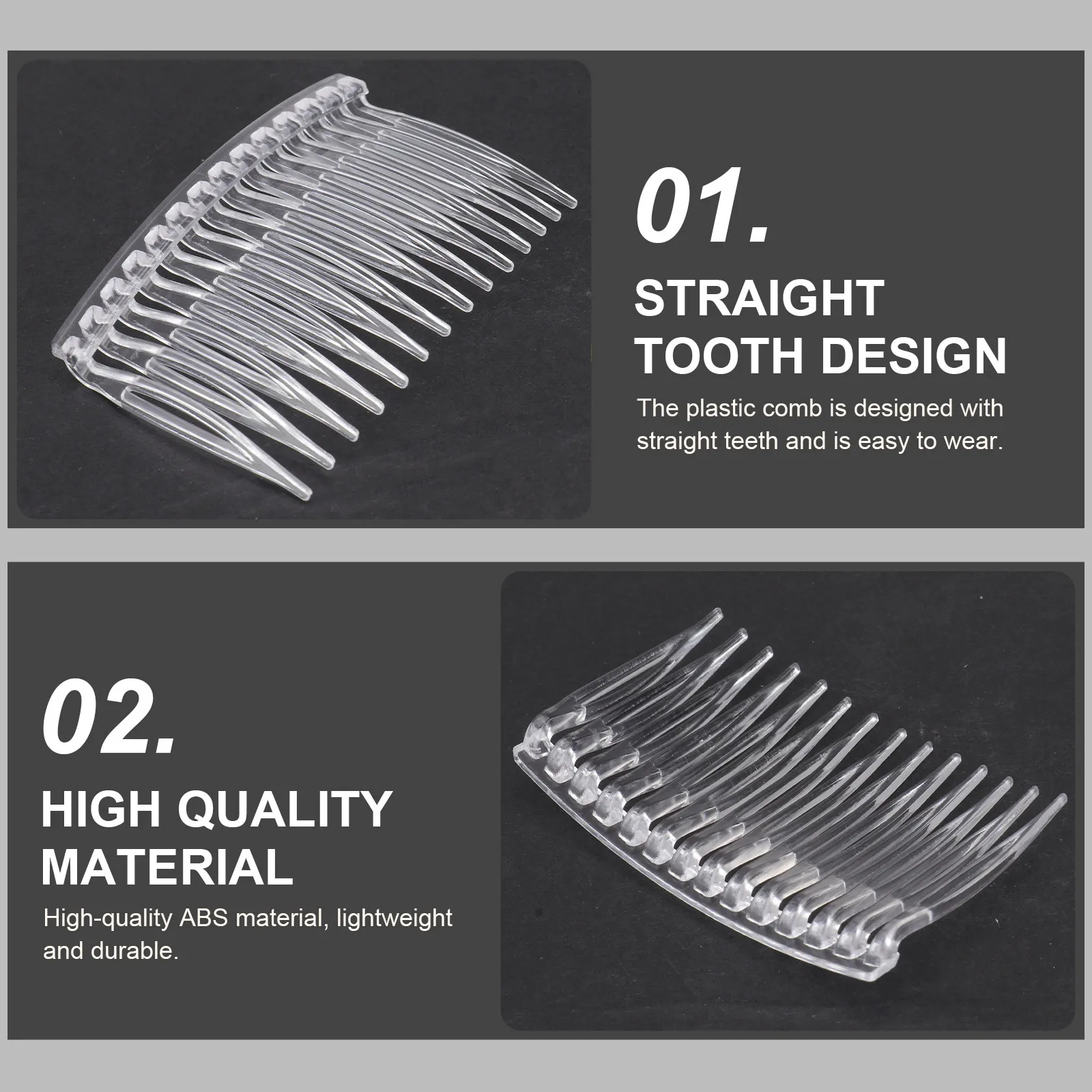 

10Pcs Transparent Hair Combs Premium Plastic Classic Design Smooth Teeth Side Hair Comb for Women Elegant Everyday Styling