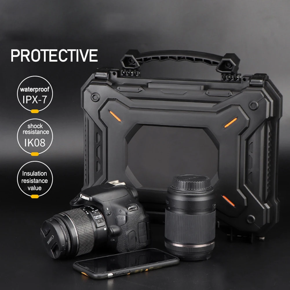 

Safety Bag Portable Protective Equipment Camera Case Waterproof Dustproof with Foam Padded for Outdoor Camping Sports