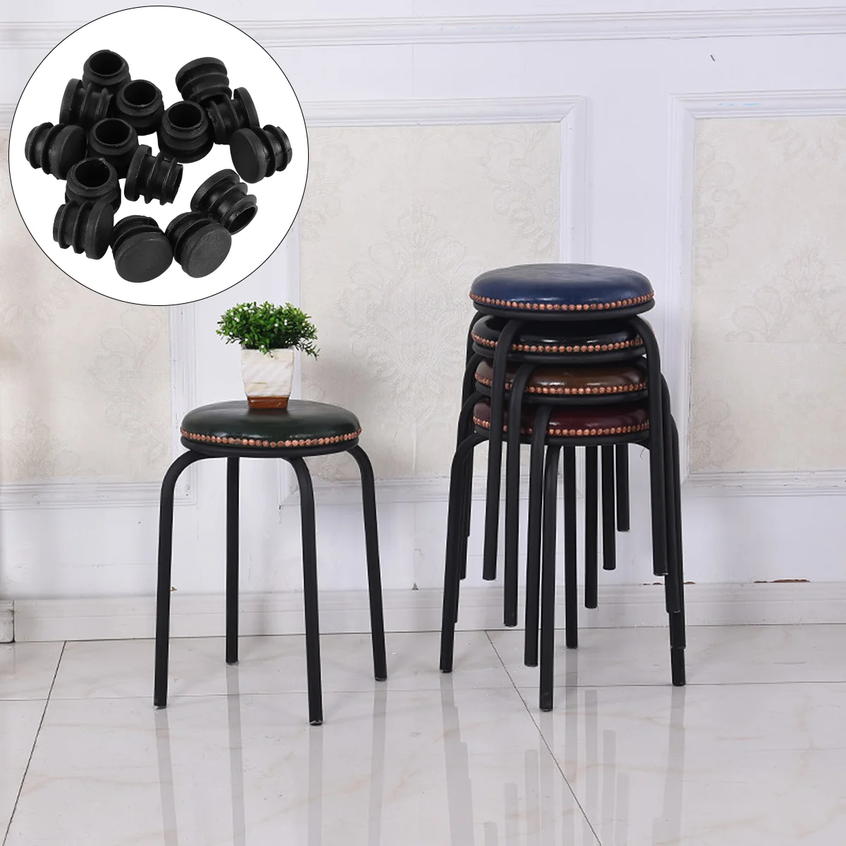 100 Pcs Foot Plug Chair Pad Place Mats for Table Furniture Leg Plastic Ceiling Fan Balancing Kit End