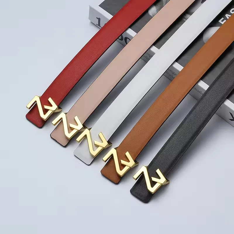 Belt For Women Luxury Brand Lady Leather Belt Female Design Women's Belts for Jeans Thin Belt 24mm Wide